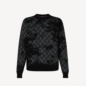 Louis Vuitton • Distressed Flock Monogram Crewneck - Virgil Abloh